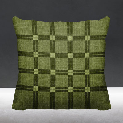 Plaid Outdoor Reversible Throw Pillow