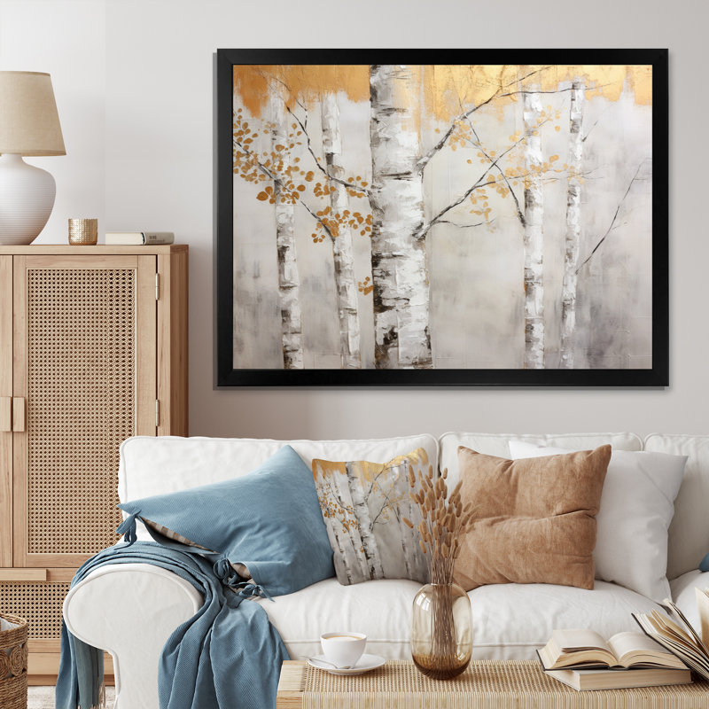 Tree Monochrome Whispers Of Grey II - Tree Monochrome Wall Art Living Room1, H 16 po x l 32 po x P 1 po, Noir