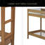 Lit superposé simple au-dessus de simple avec tête et pied de lit rembourrés Boucle, échelle, garde-corps de sécurité, lit superposé en bois d'hévéa