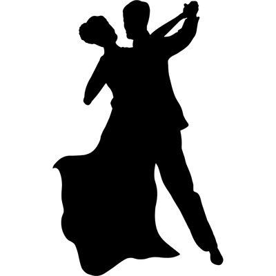 Ballroom Dancers Silhouette Cardboard Cutout Standee