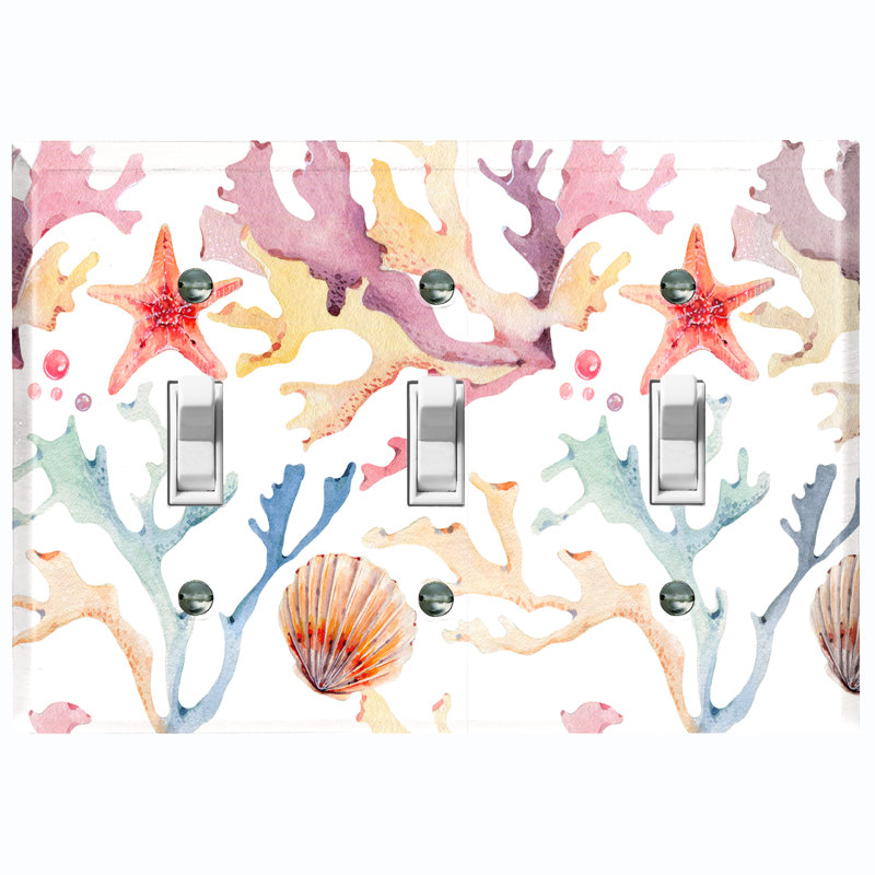 Patterned 3 - Gang Toggle Light Switch Standard Wall Plate
