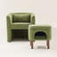 Ensemble de 2 fauteuils d'appoint en tonneau avec repose-pieds-132393422