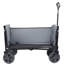 All-In-One Convertible Folding 4-Wheel Trolley With Bench Seat And Dog Leash - Heavy Duty Foldable Utility Trolley For Camping, Beach, Shopping - Versatile Seating And Storage Space, Gray-125230203-125230200