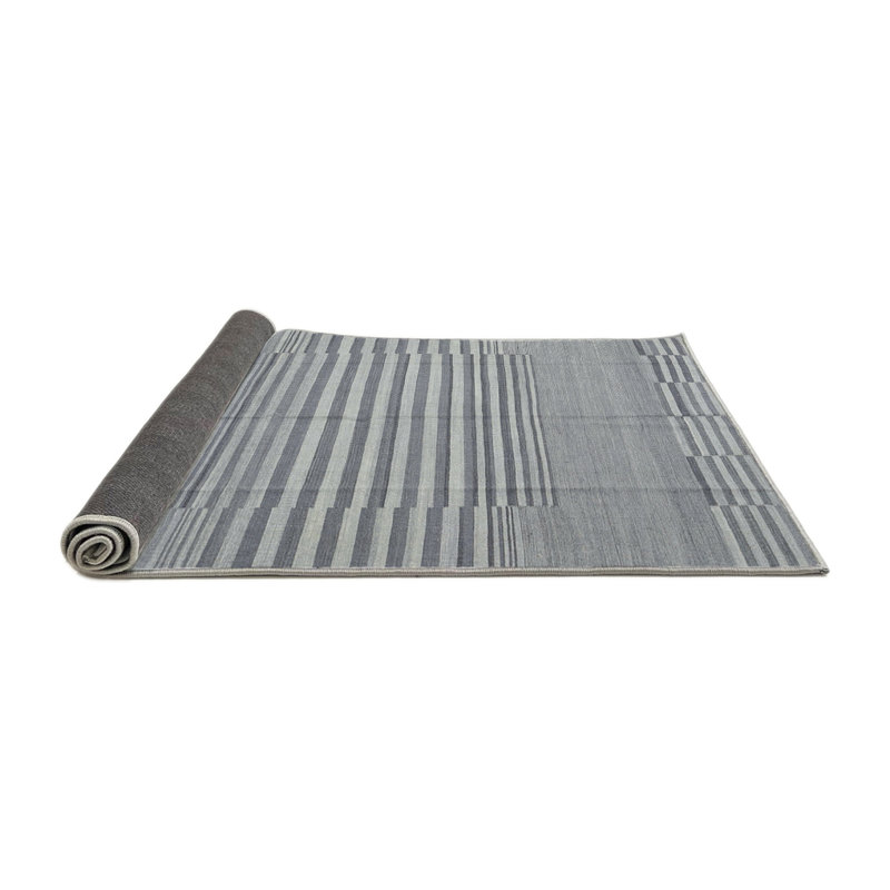 Tapis contemporain gris, Rond 5 pi