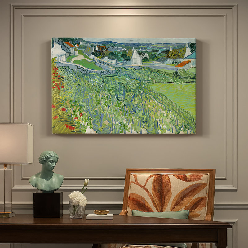Les vignobles d'Auvers-Vincent van Gogh-Toile tendue avec châssis-1890, 40 x 60