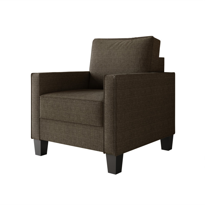 Roldao Square Arm Chair, Dark Brown