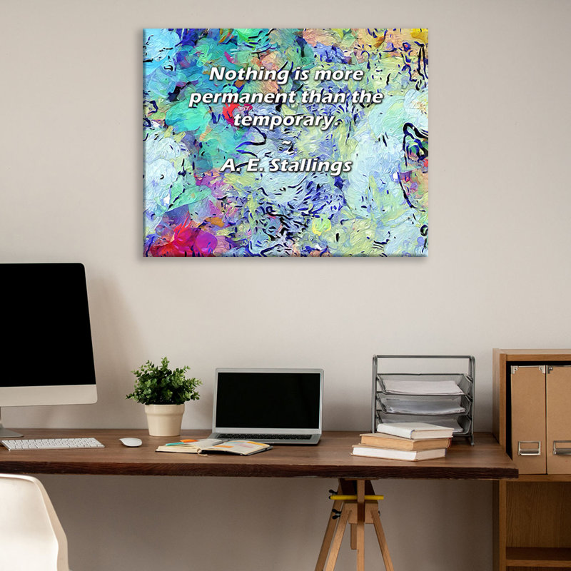 Artsy, citation de A. Stallings, toile tendue avec châssis, H 17 po x l 24 po