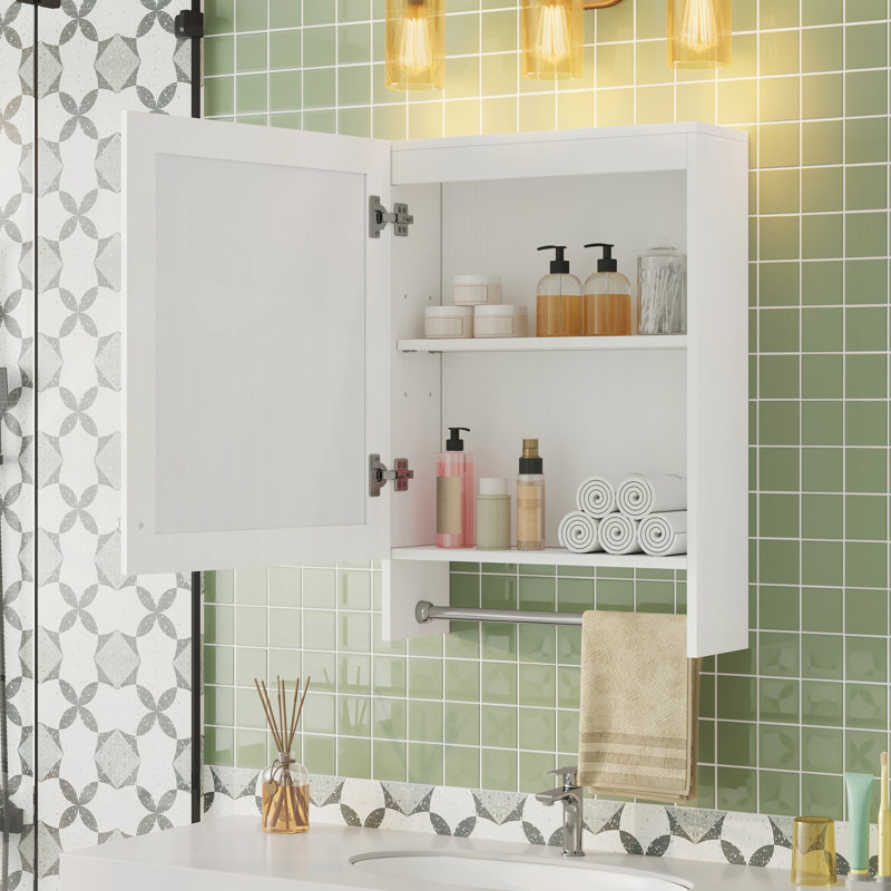 Armoire de toilette 3 en 1, armoire à pharmacie murale de 20 pouces avec tablette réglable et porte à fermeture en douceur, miroir haute définition avec rangement pour meuble-lavabo de salle de bain