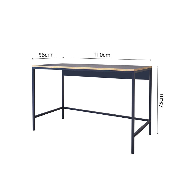 Bimossa Viya 120cm Wide Home Office Desk, Stylish Wooden Study Table with Metal Legs, Home Workstation, Computer Table & Writing Desk, Ideal for Remote Working & Modern Interiors