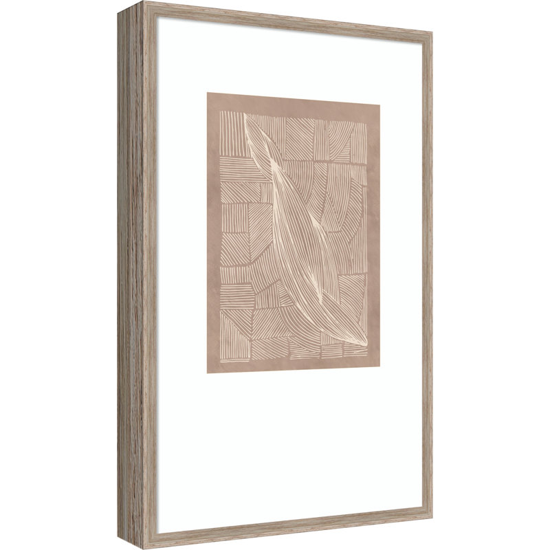 Abstrait lignes irrégulières par Lucrecia Caporale, reproduction d'art encadrée sur bois, 33 x 21