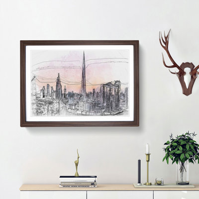 Dubai Skyline in Abstract - Picture Frame Graphic Art Print