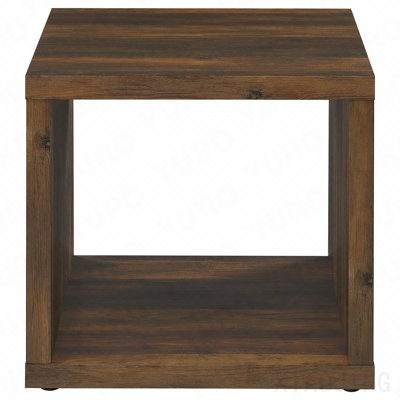 Table de bout carrée en bois d'ingénierie foncé pin foncé