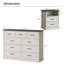 Ensemble de chambre à coucher 3 pièces, commode 9 tiroirs et 2 tables de chevet avec tiroirs-1624067858