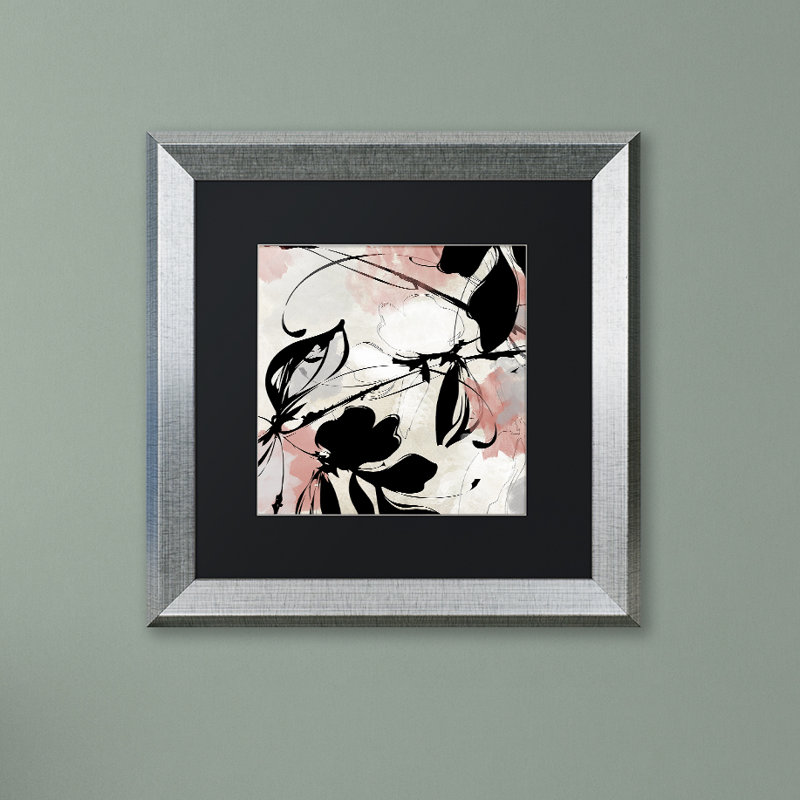 «Manifesto with Coral» par Jadaya, impression encadrée, H 16 po x l 16 po x P 0,5 po, Toile avec cadre brun, Noir