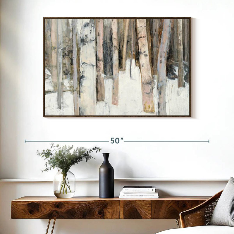 Lumière chaude d'hiver I, Cadre flottant noyer, 40 po x 27 po