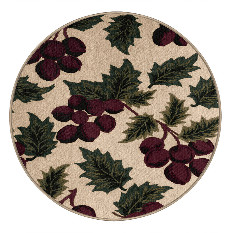  Tapis lavable Sloe Fruits, Rond 7 pi