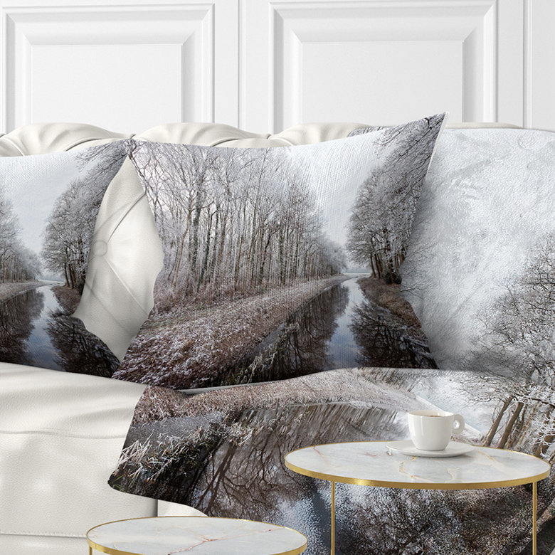 Coussins imprimés en hiver, 18 po x 18 po, Coussin décoratif