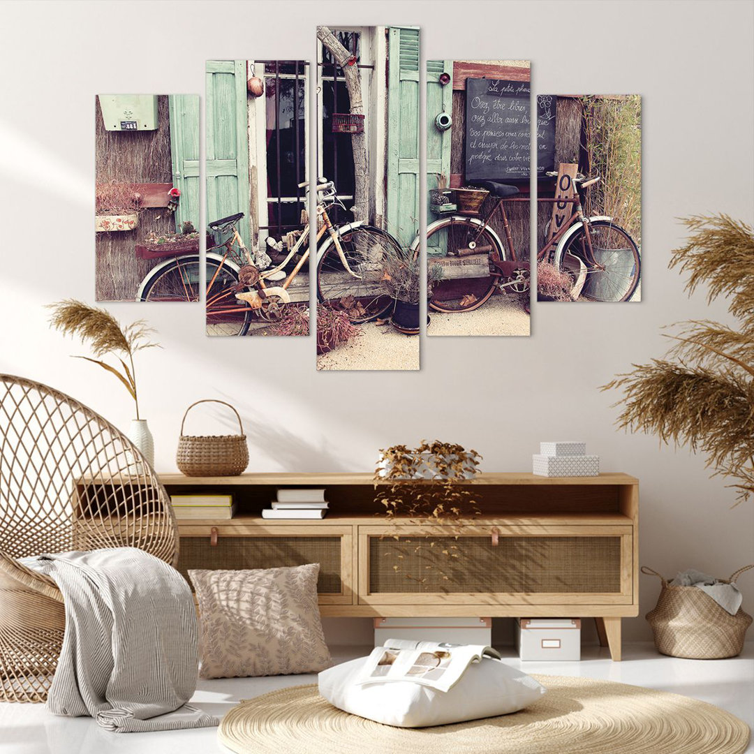 5-tlg. Leinwandbilder-Set Bicycles Vintage Tenement