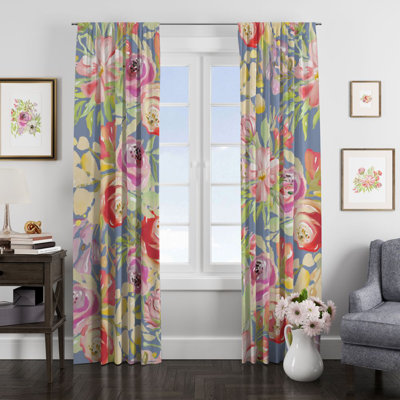 Panneau de rideau simple semi-transparent Chic Pastel