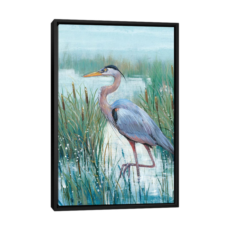 «Marsh Heron II» par Timothy O 'Toole - impression sur toile tendue, H 60 po x l 40 po x P 1,5 po, Toile encadrée noire