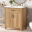 Meuble-lavabo de 30 po avec lavabo en céramique Crecent, tiroir rabattable, portes à fermeture en douceur et rangement réglable-123432544