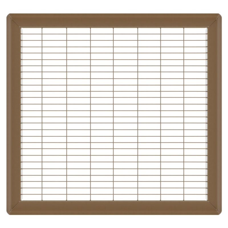 Gril de plancher brun de gros calibre, H 0,9 po x l 14 po x L 16 po