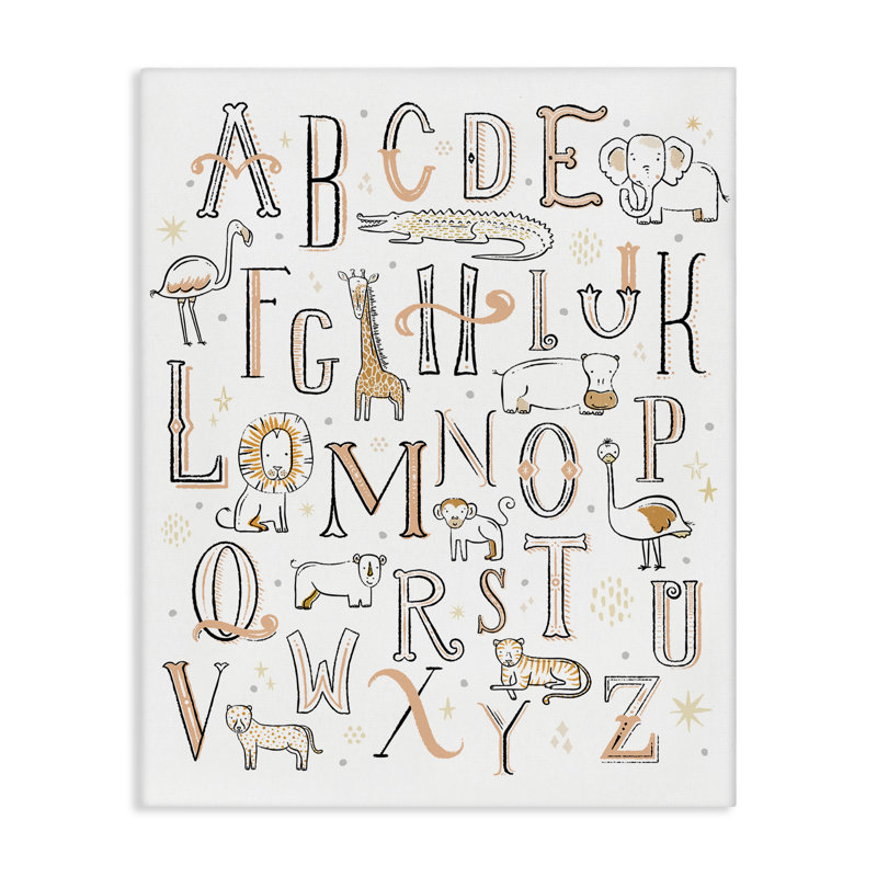 Art graphique de l'alphabet de la chambre de bébé Abdualeem, H 30 po x l 24 po