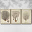 Indigo Tile I - Ensemble de 3 reproductions encadrées sur toile-97792022-97792023