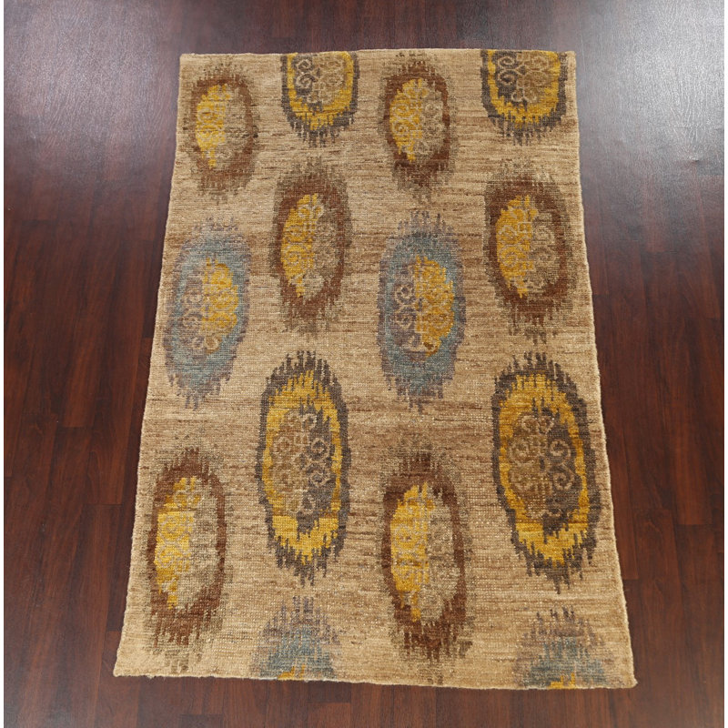 Tapis unique en jute / sisal noué à la main 5 pi x 8 pi 0 po