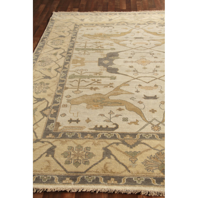 Antique Weave Oushak hand-knotted New Zealand Wool Powder Blue/Beige Area Rug, 10'X14'