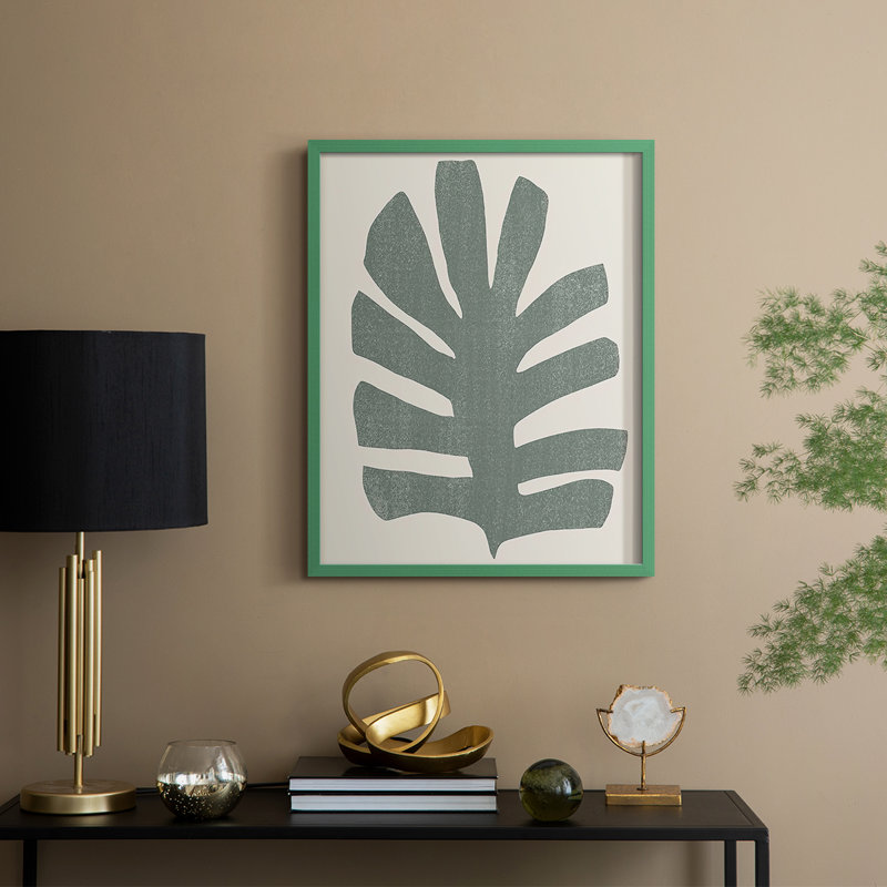Palm Morph III, reproduction encadrée - bois massif, H 21 po x l 17 po, Vert