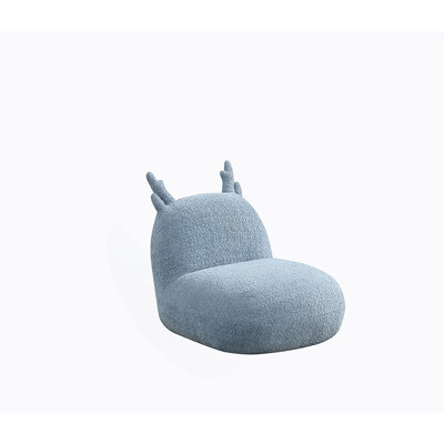 21.5"W Blue Chenille Deer-Shaped Kids Chair