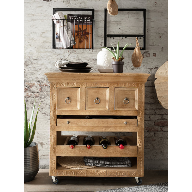 Leni Solid Wood Bar Cart