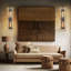 2 - Light Large 30" Height Wallchiere With Water Ripple Glass-406957813