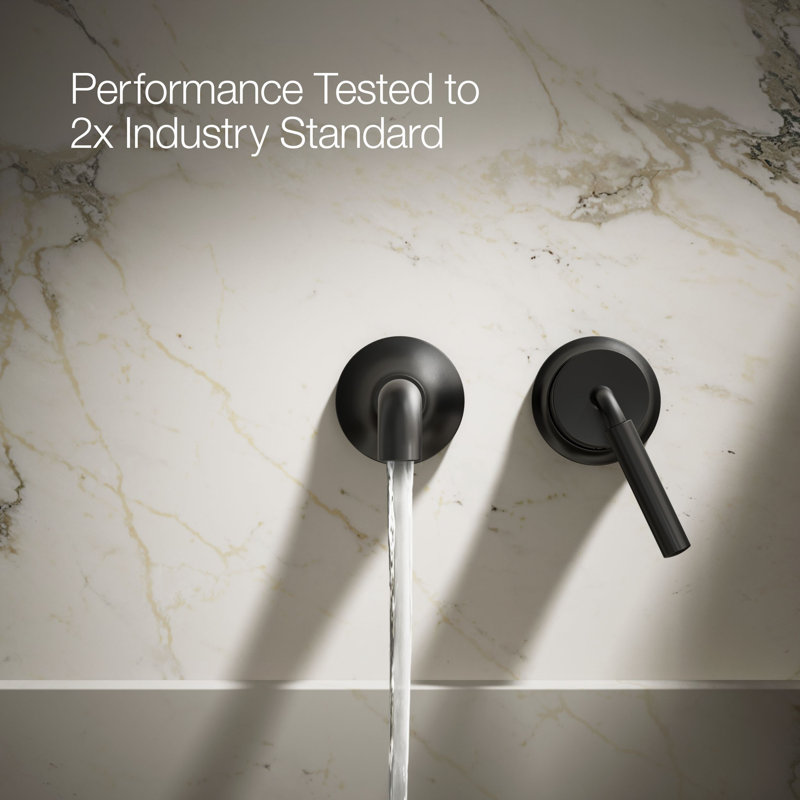 Tone Wall-Mount Single-Handle Bathroom Sink Faucet, Matte Black