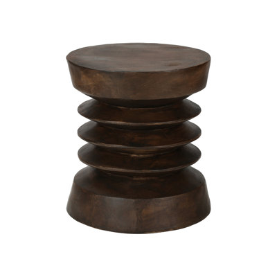 25-inch Tall Round Walnut Nightstand, Indoor Outdoor Accent Side Table In Living Room Modern 25"h Contemporary Bedroom