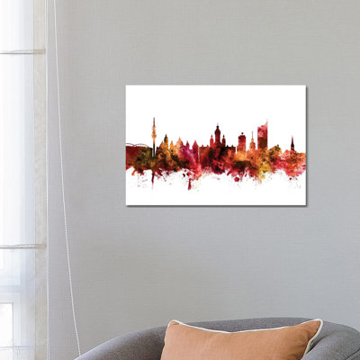 Leipzig, Germany Skyline by Michael Tompsett - 1 Piece Wrapped Canvas Wall Art