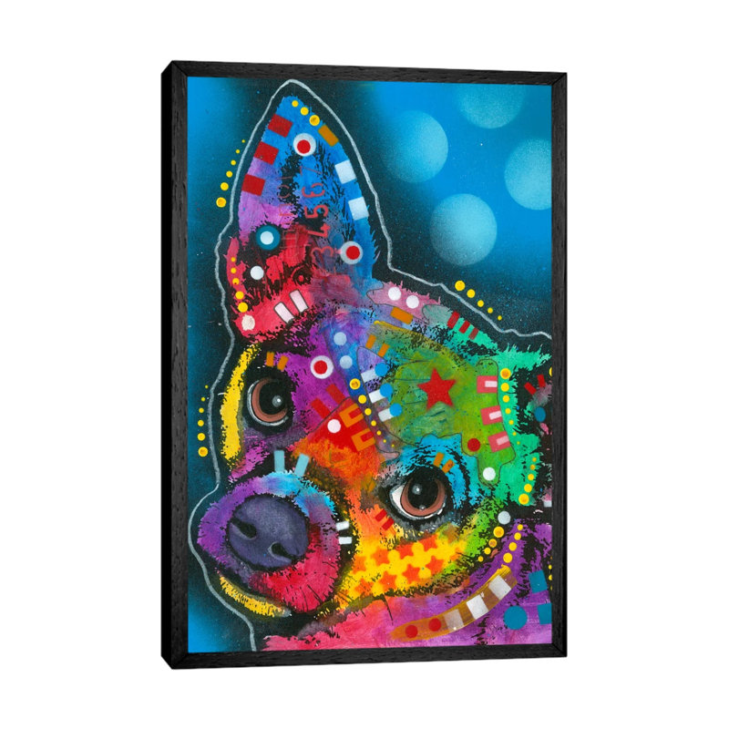 Pop Chihuahua by Dean Russo - Floater Frame Print on Canvas, Black Framed, 66.04 cm H x 45.72 cm W