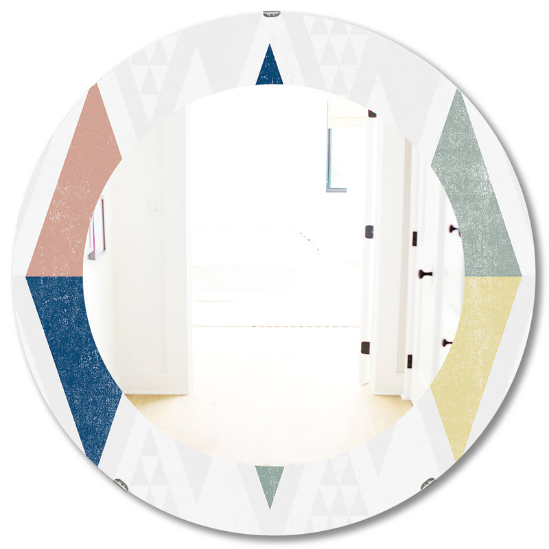 Miroir mural Mid-Century à composition géométrique Triangles III, H 31,5 po x l po