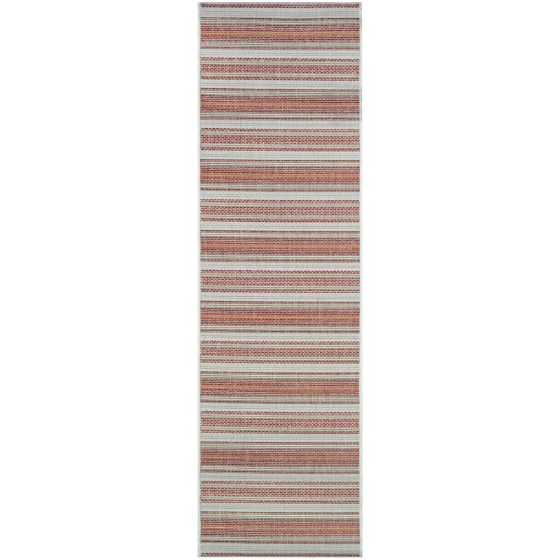 Tapis intérieur / extérieur à rayures Broddrick, Tapis de couloir 2 pi 3 po x 11 pi 9 po