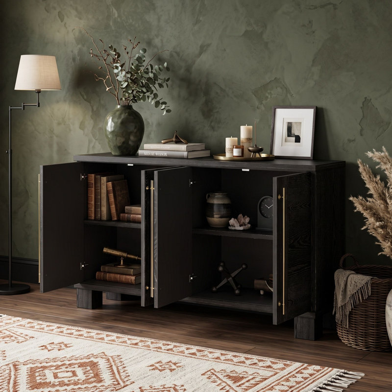 Buffet avec étagères intérieures ajustables et grand plateau de rangement pour la cuisine, la salle à manger ou le salon
