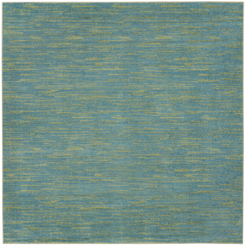 Tapis bleu / vert Nourison Essentials, Carré 5 pi
