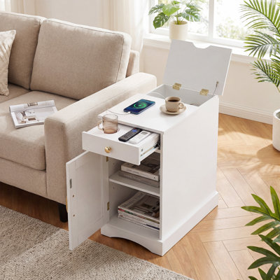 35cm W Manufactured Wood Bedside Table