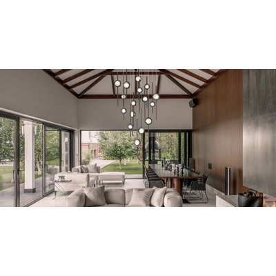 Mélange d'aluminium anodisé à DEL et boule transparente