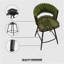 Ensemble de tabourets de bar en lin tissé idéal pour divers environnements avec pivotant à 360 ° et revêtement confortable, ensemble de deux