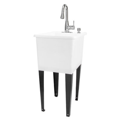 17.75'' L x 23.25'' W Freestanding Laundry Sink with Faucet