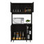 Armoire de cuisine à double porte, quatre pieds et trois tablettes-1878377398