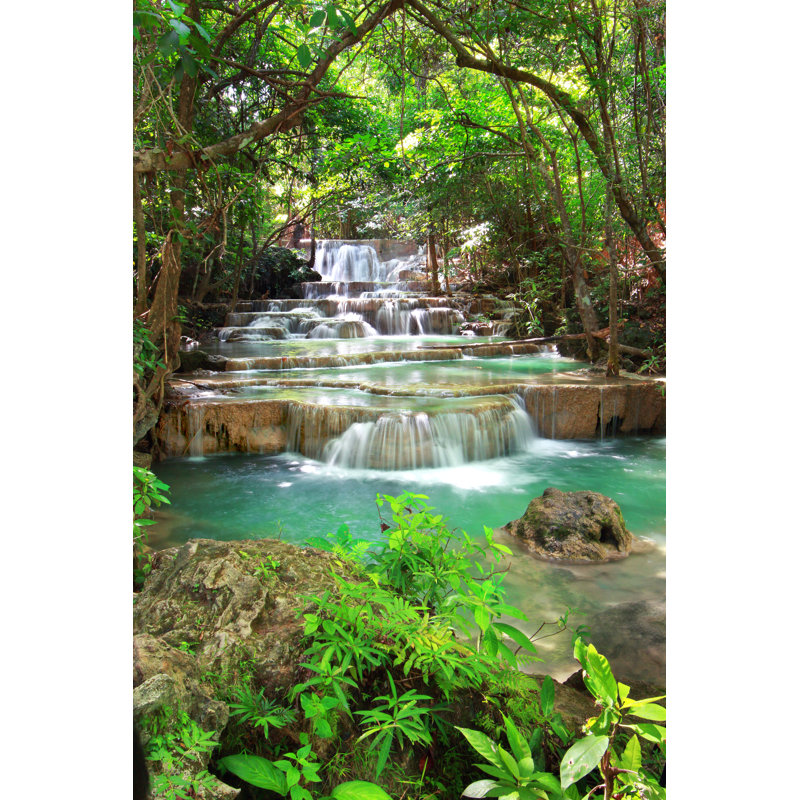 Forest And Waterfall by ImpaKPro - Wrapped Canvas Print, 122cm H x 81cm W