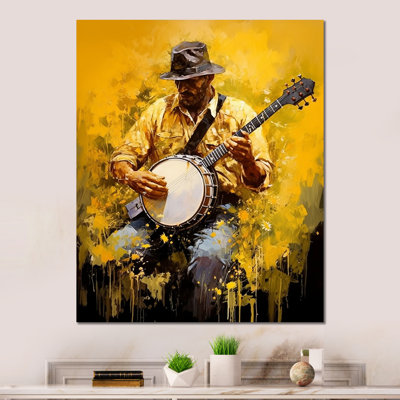" Music Banjo Bliss Sunny Yellow "