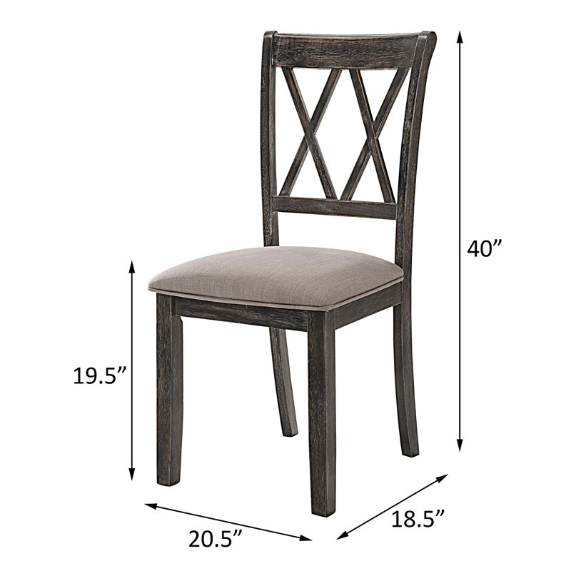 Ensemble de 2 chaises de salle à manger beiges et grises patinées